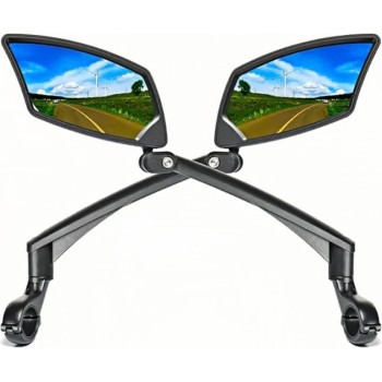 Handlebar Bike Mirror with Scratch-Resistant Glass, Adjustable Rotatable Bicycle Rearview Mirror