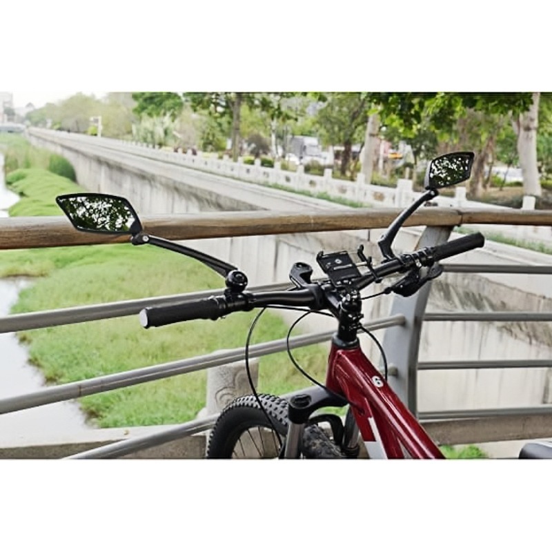 Handlebar Bike Mirror with Scratch-Resistant Glass, Adjustable Rotatable Bicycle Rearview Mirror
