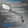 Handlebar Bike Mirror with Scratch-Resistant Glass, Adjustable Rotatable Bicycle Rearview Mirror