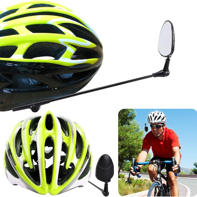 2-Pack Bike Helmet Mirror, Lightweight 360° Adjustable Cycling Rearview Mirror