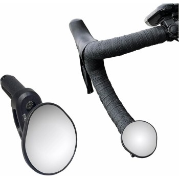 Drop Bar Bike Mirror with HD Convex Blue Glass, Shatter-Resistant Bar End Bicycle Mirror