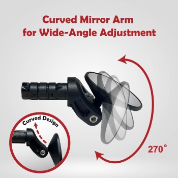 Drop Bar Bike Mirror with HD Convex Blue Glass, Shatter-Resistant Bar End Bicycle Mirror