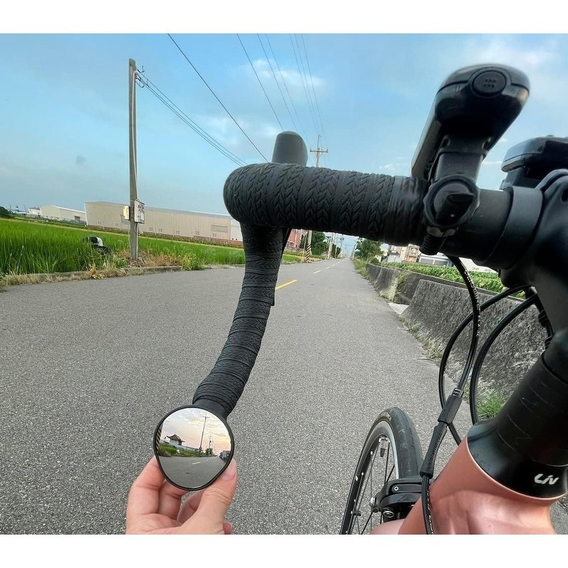 Drop Bar Bike Mirror with HD Convex Blue Glass, Shatter-Resistant Bar End Bicycle Mirror