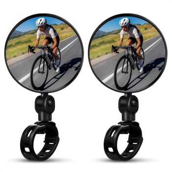 2-Pack Bike Handlebar Mirrors, Adjustable Bicycle Rearview Mirrors