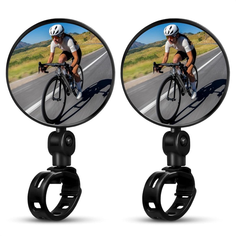 2-Pack Bike Handlebar Mirrors, Adjustable Bicycle Rearview Mirrors