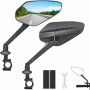 2-Pack Bike Mirror with Upgraded Handlebar Mount, 360° Adjustable Bicycle Rearview Mirror