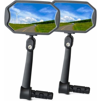 Bar End Bike Mirrors with HD Convex Glass, Scratch-Resistant Bicycle Mirrors, 1 Pair