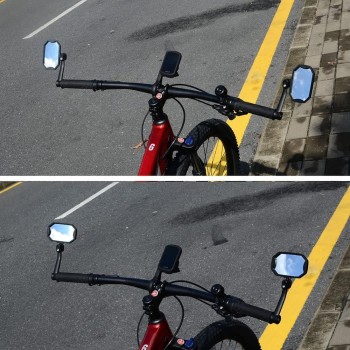 Bar End Bike Mirrors with HD Convex Glass, Scratch-Resistant Bicycle Mirrors, 1 Pair