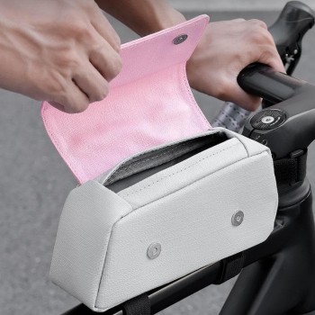 Bike Top Tube Bag, Waterproof Magnetic Flip Cover Frame Bag