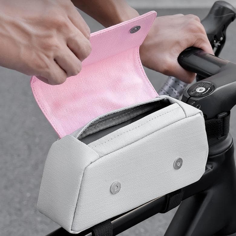 Bike Top Tube Bag, Waterproof Magnetic Flip Cover Frame Bag