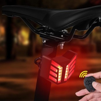 Bike Turn Signal Taillight with Horn, Wireless Remote Control