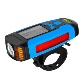 Multifunction Bike Headlight with Horn and Speedometer, Super Bright LED Light